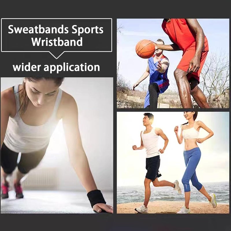 Fecawd Wristbands Sweatbands for Men & Women, Breathable Tennis Wrist Bands Absorbent Sweat Band Multiuse Wristband for Basketball, Running, Gym, Working Out - Image 5